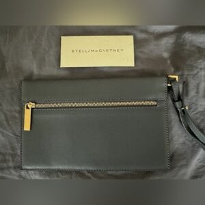 STELLA MCCARTNEY Grey Faux Leather Wristlet